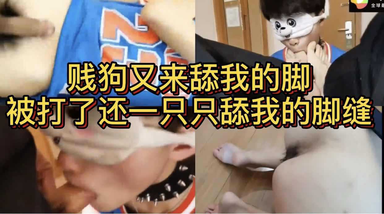 贱狗又来舔我的脚 被打了屁股还一只只舔干净我的脚缝 真是个骚狗 主奴 玩具